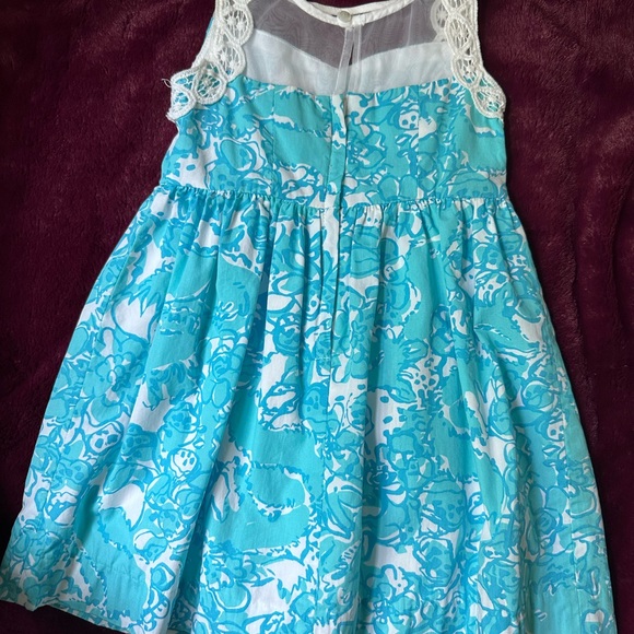 Lilly Pulitzer blue and white dress with sheer top size 3T - Picture 2 of 4